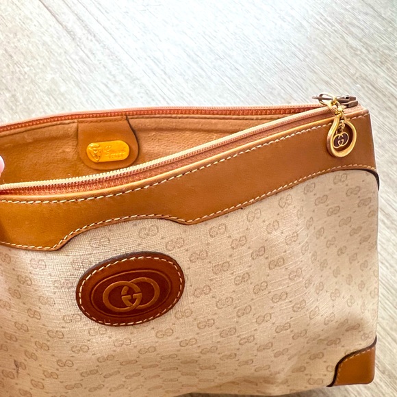 Gucci Bags Vintage Gucci Toiletries Cosmetics Travel Bag Signature Gg In Brown And Cream